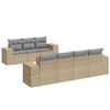 vidaXL 8-delige Loungeset met kussens poly rattan beige