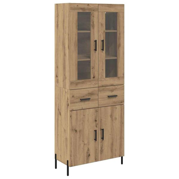 vidaXL Highboard Artisan Eiken 69,5 x 34 x 180 cm Bewerkt hout