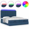 vidaXL Ottoman bed met matrassen en LED's 160x200cm stof blauw
