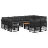 vidaXL Tuinbankenset 13 st Zwart en Donkergrijs poly rattan
