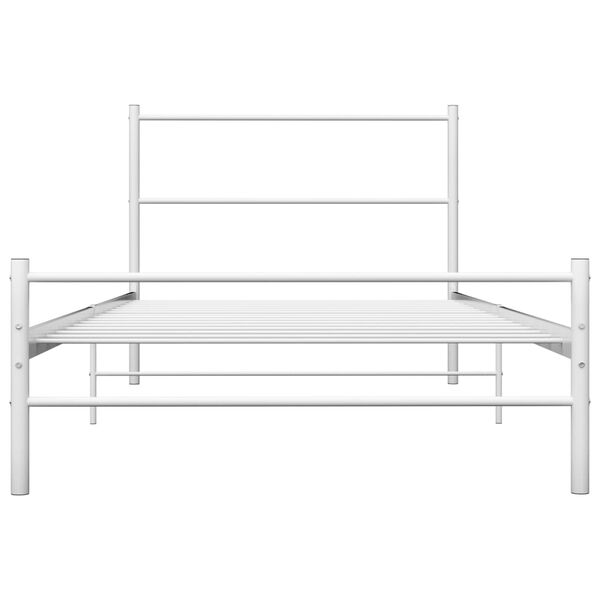 vidaXL Bedframe metaal wit 90x200 cm