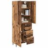 vidaXL Hoge kast met lade 2 pcs Oud Hout Geengineerd Hout en Glas