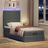 vidaXL Ottoman bed met matras en LED's 100x200cm stof donkergrijs