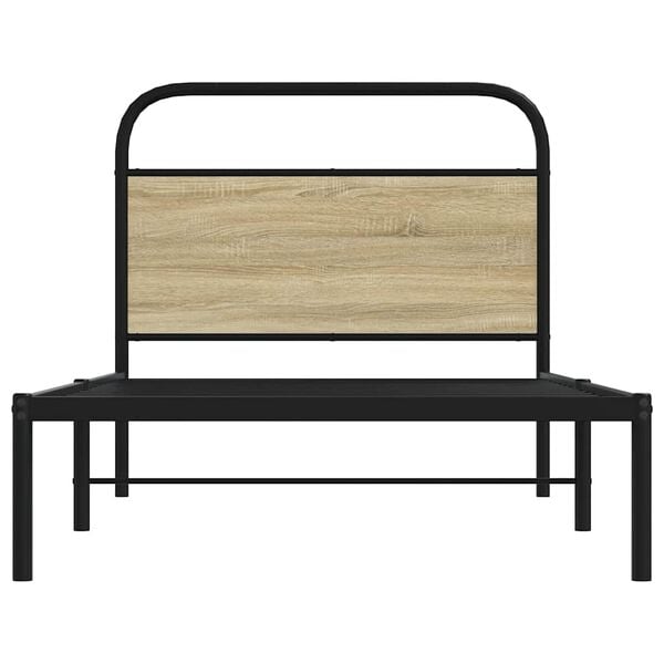 vidaXL Bedframe zonder matras bewerkt hout sonoma eikenkleur 100x190cm
