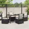 vidaXL Tuin eettafelset 5 pcs Zwart poly rattan