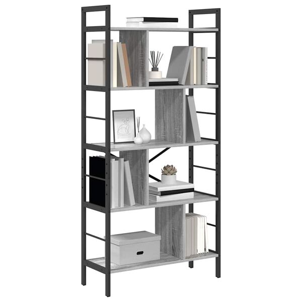 vidaXL Boekenkast Grijs Sonoma 75 x 30 x 156 cm Bewerkt hout