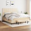 vidaXL Boxspring met matras stof cr&egrave;mekleurig 160x200 cm