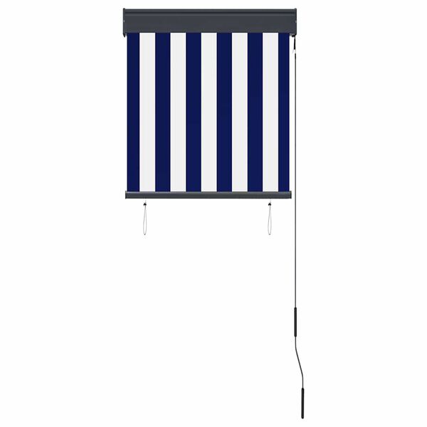 vidaXL Rolgordijn voor buiten 60x250 cm blauw en wit
