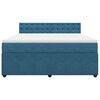 vidaXL Boxspring met matras fluweel blauw 180x200 cm