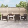vidaXL 5-delige Tuinset met kussens poly rattan bruin