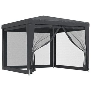 vidaXL Partytent met 4 mesh zijwanden 3x3 m HDPE antracietkleurig