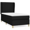 vidaXL Boxspring met matras stof zwart 90x190 cm