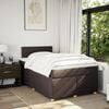 vidaXL Boxspring met matras stof donkerbruin 120x190 cm
