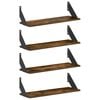 vidaXL Wandschappen 4 st Gerookt eiken 60 x 20 x 17 cm