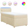 vidaXL Boxspring met matras stof cr&egrave;mekleurig 80x200 cm