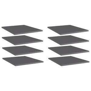 vidaXL Wandschappen 8 st 40x50x1,5 cm bewerkt hout hoogglans grijs