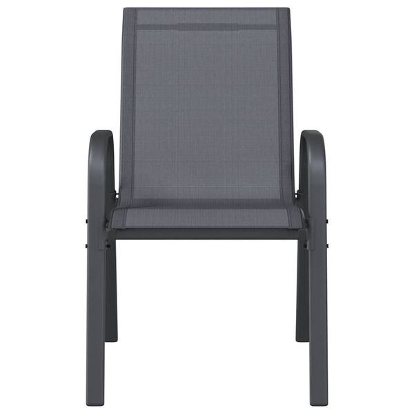 vidaXL Tuinstoelen stapelbaar 4 st textileen stof grijs