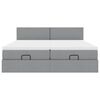 vidaXL Ottoman bed met matrassen 180x200cm stof lichtgrijs