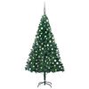 vidaXL Kunstkerstboom met verlichting en kerstballen 150 cm PVC groen