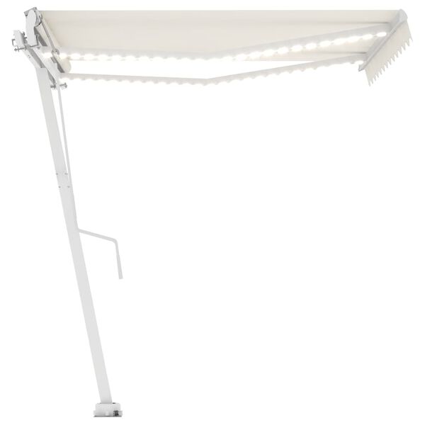 vidaXL Luifel automatisch met LED en windsensor 350x250 cm cr&egrave;mekleur