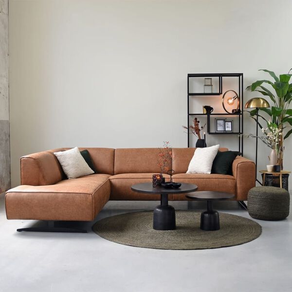 LABEL51 Vloerkleed rond Jute XL 150x150 cm legerkleurig