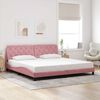 vidaXL Bedframe zonder matras fluweel roze 200x200 cm