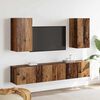 vidaXL Wand tv-kast Wandgemonteerd 3 pcs Oud Hout Bewerkt hout