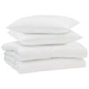 vidaXL Zomer Dekbed met kussen 3 st Wit Microvezel