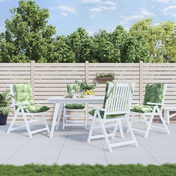 vidaXL Stoelkussens 2 st lage rug bladpatroon oxford stof