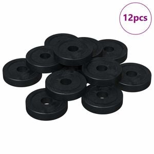vidaXL geschikt voor vlakke ringen 12 pcs Zwart &empty;15 x 3 mm