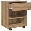 vidaXL Rolkast 46x36x59 cm bewerkt hout artisanaal eikenkleurig