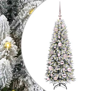 vidaXL Kunstkerstboom met kerstbal 120 cm 150 LED's Warmwit PE en PVC