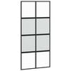 vidaXL Schuifdeur 102,5x205 cm gehard glas en aluminium zwart
