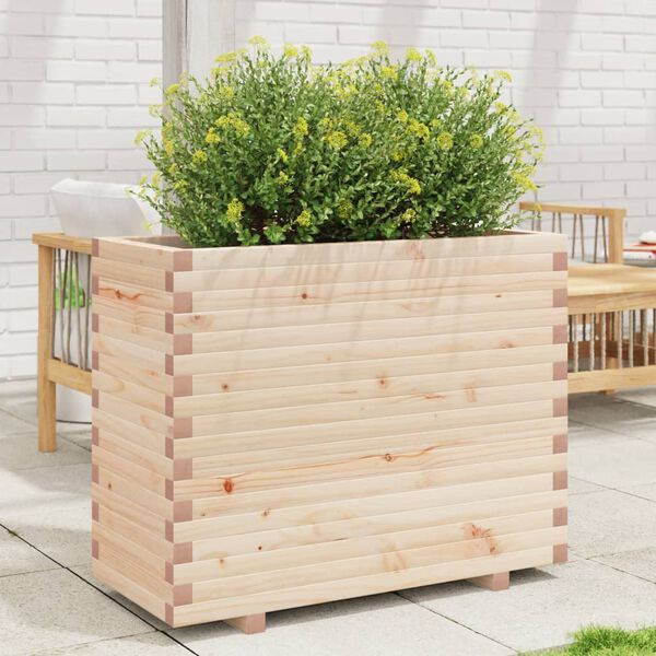vidaXL Plantenbak 90x40x72,5 cm massief grenenhout