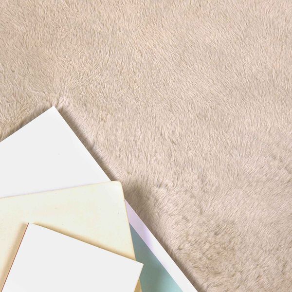 vidaXL Nep Konijnenbont Tapijt Olite Taupe 80 x 200 cm Polyester