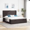 vidaXL Ottoman bed met matrassen en LED's 180x200cm stof donkerbruin