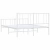 vidaXL Bedframe met hoofd- en voeteneinde metaal wit 135x190 cm