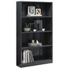 vidaXL Boekenkast 4 schappen 80x24x142 cm bewerkt hout hoogglans grijs