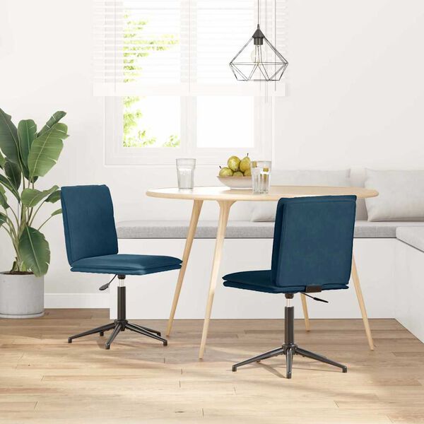 vidaXL Eetkamerstoelen 2 st fluweel blauw