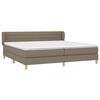 vidaXL Boxspring met matras stof taupe 200x200 cm