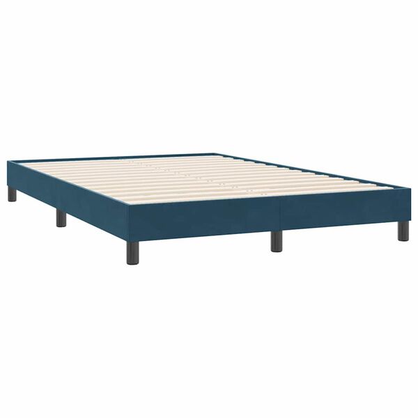 vidaXL Boxspring zonder matras fluweel donkerblauw 140x220 cm