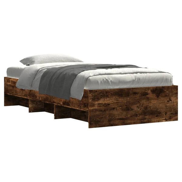 vidaXL Bedframe zonder matras hout gerookt eikenkleurig 100x200 cm