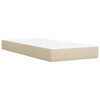 vidaXL Boxspring met matras stof cr&egrave;mekleurig 100x200 cm