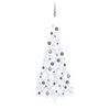 vidaXL Kunstkerstboom met verlichting en kerstballen half 240 cm wit