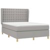 vidaXL Boxspring met matras stof lichtgrijs 140x190 cm