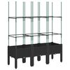vidaXL Plantenbak met latwerk 120x40x142,5 cm polypropeen zwart