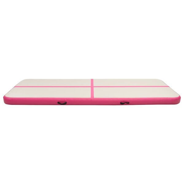 vidaXL Gymnastiekmat met pomp opblaasbaar 300x100x20 cm PVC roze