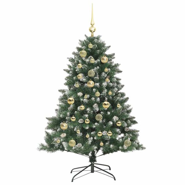 vidaXL Kunstkerstboom met 150 LED Groen 120 cm PVC en Plastic en Staal