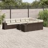 vidaXL 11-delige Loungeset met kussens poly rattan bruin