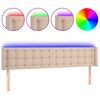 vidaXL Hoofdbord LED 203x16x78/88 cm kunstleer cappuccinokleurig